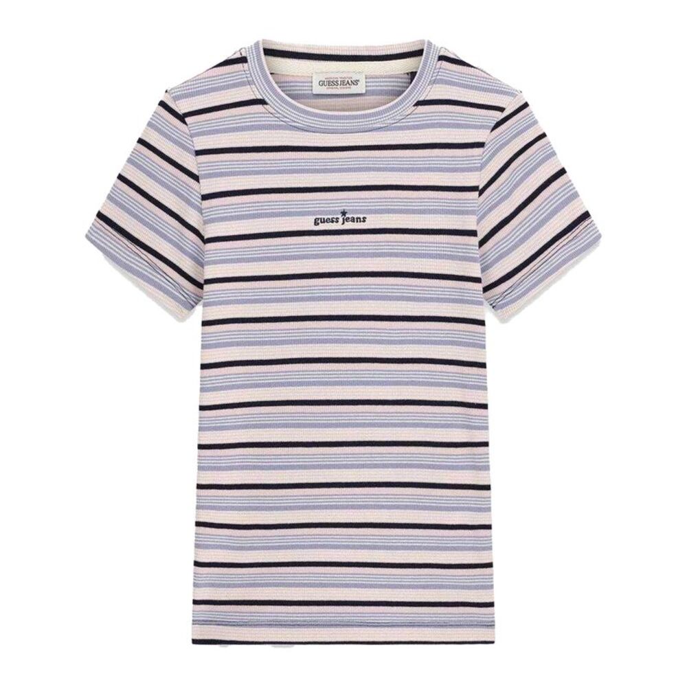 Guess Womens/Ladies Striped Slim T-Shirt / Ocean Blue
